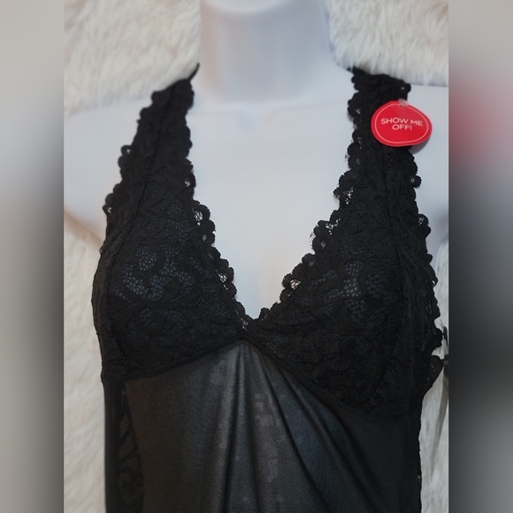 Marilyn Monroe IntimaElegant Black Sheer Lace Bodysuit Womens XL - Picture 2 of 12